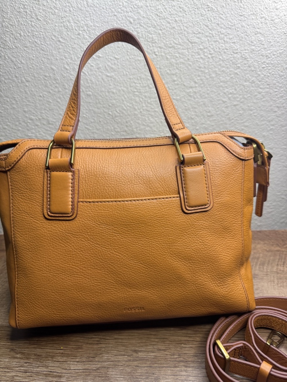 ✨👜Fossil Jacquline Eco Leather Satchel with Pink, Orange, Patchwork 🌿🔥 - Picture 3 of 9